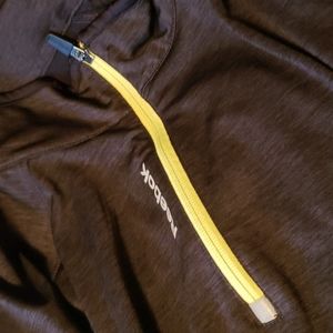 Men's XXL Black and Yellow Trimmed Reebok 1/4 Zip Long Sleeve Running Shirt